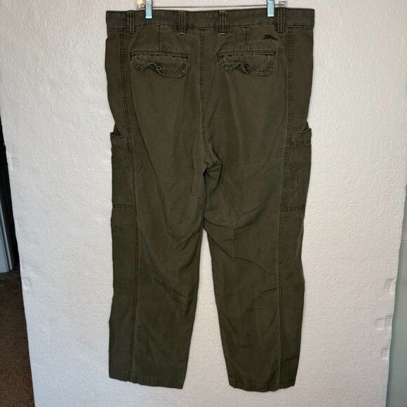 Tommy Bahama Relax Men's Olive Green Cargo Pants Size 38x32 Tencel Cotton Blend - Picture 5 of 9